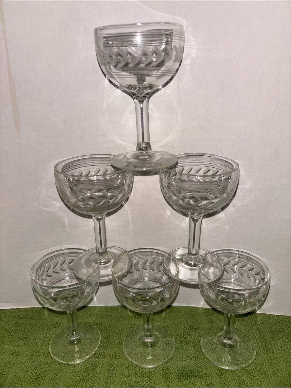 Anchor Hocking Laurel Leaf Cocktail Glasses-AHC55